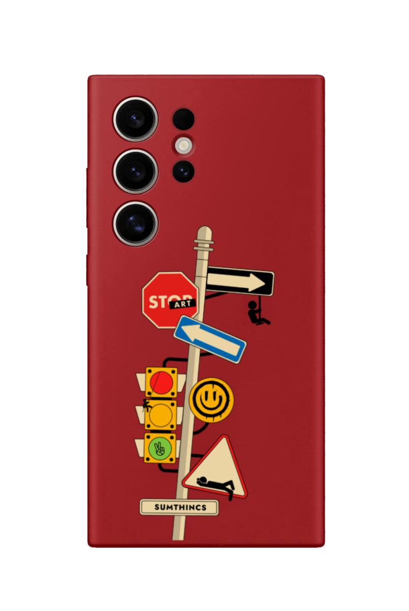 Samsung S22 Ultra Crossroad Premium Telefon Kılıfı Kırmızı - SUMTHINCS