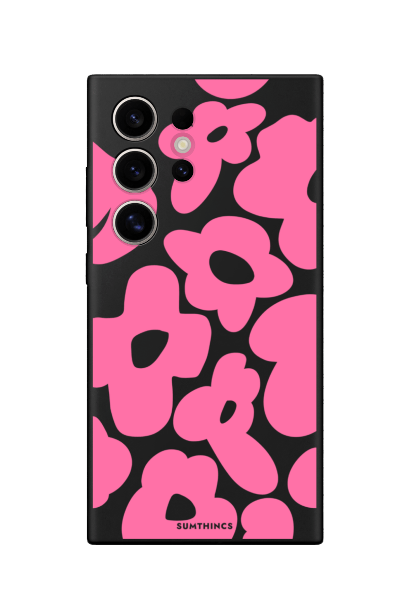 Samsung S22 Ultra Daisy Pop Premium Telefon Kılıfı Siyah - SUMTHINCS