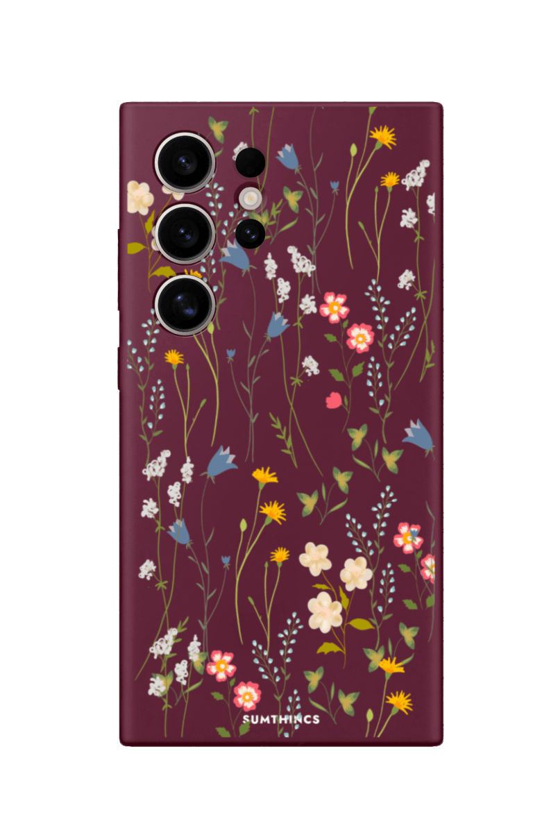 Samsung S22 Ultra Eternal Garden Premium Telefon Kılıfı Bordo - SUMTHINCS