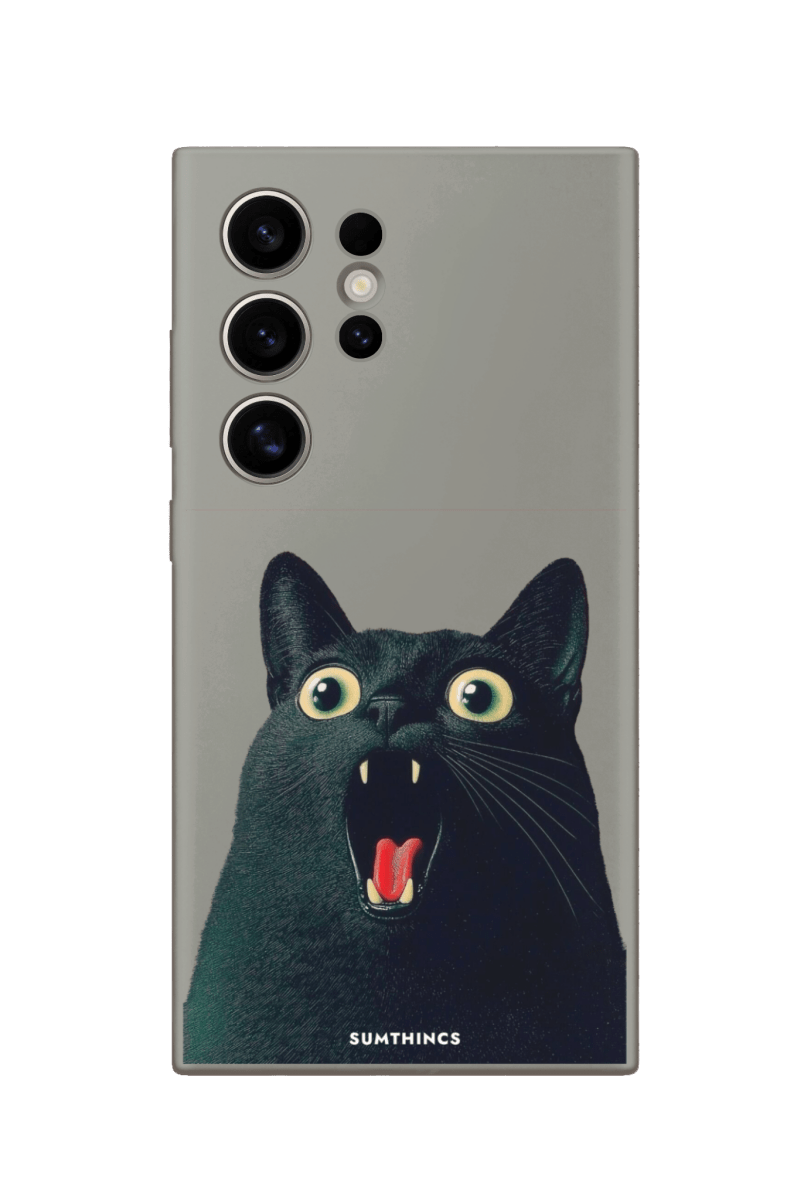 Samsung S22 Ultra Meoww Premium Telefon Kılıfı Gri - SUMTHINCS