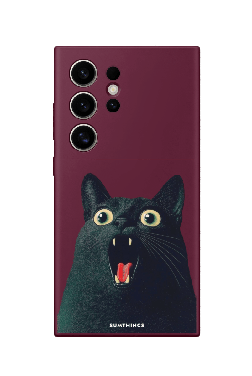 Samsung S22 Ultra Meoww Premium Telefon Kılıfı Bordo - SUMTHINCS