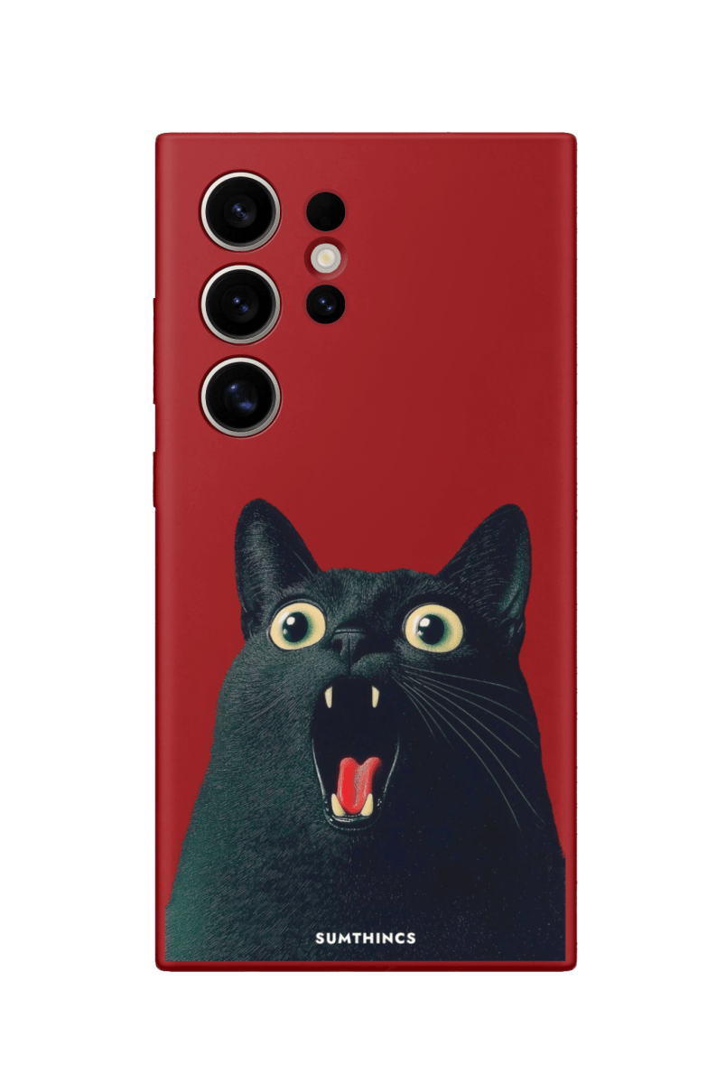 Samsung S22 Ultra Meoww Premium Telefon Kılıfı Kırmızı - SUMTHINCS