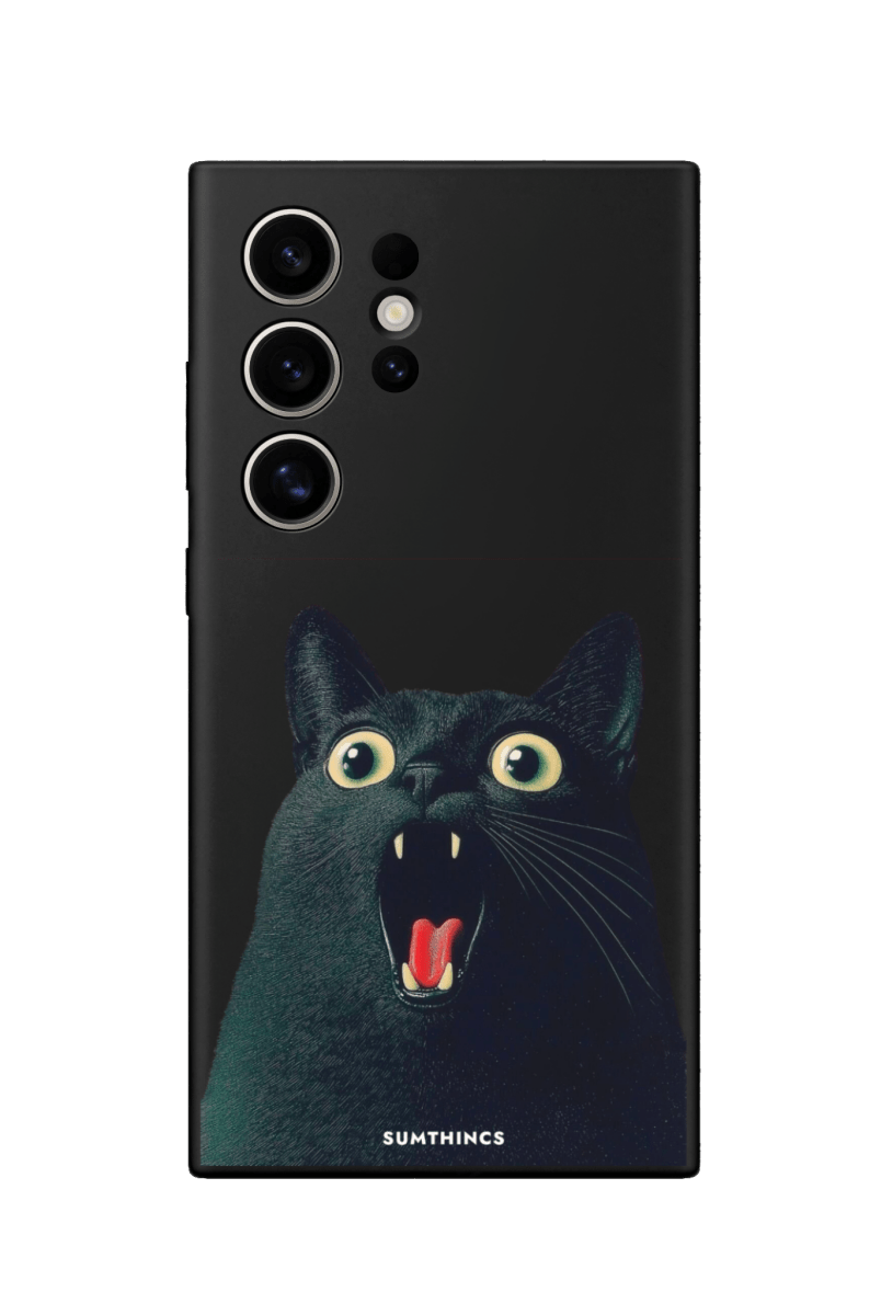Samsung S22 Ultra Meoww Premium Telefon Kılıfı Siyah - SUMTHINCS