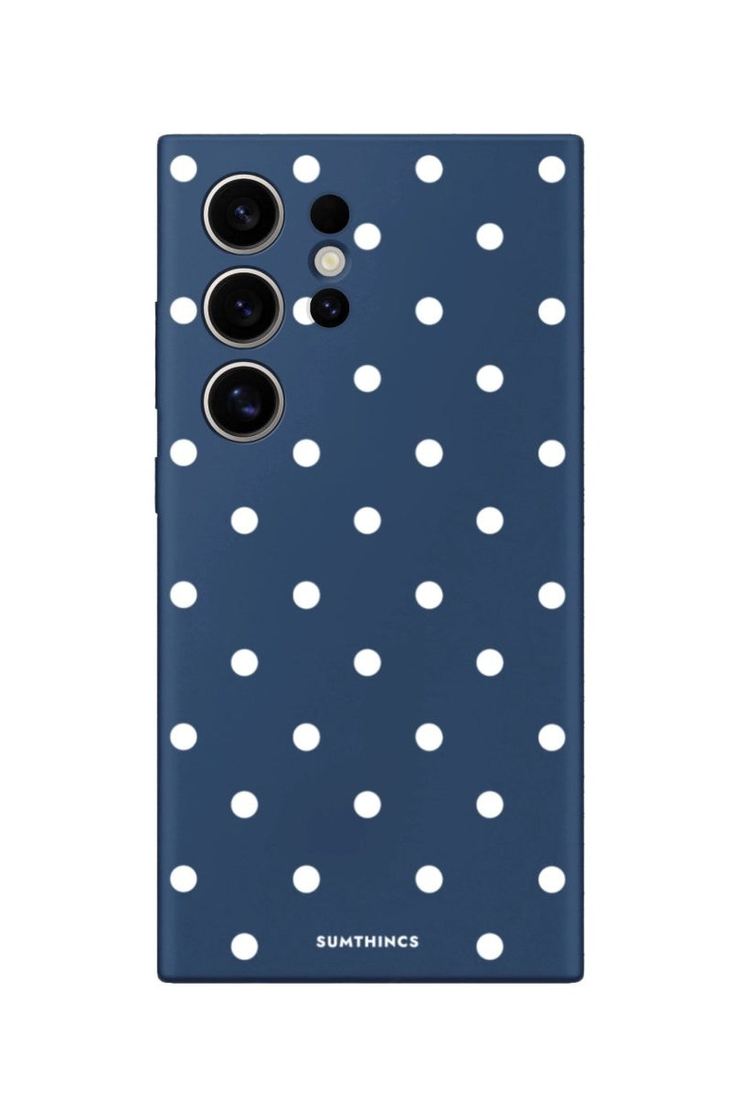 Samsung S22 Ultra Polka Dot Premium Telefon Kılıfı Pasifik Mavi - SUMTHINCS