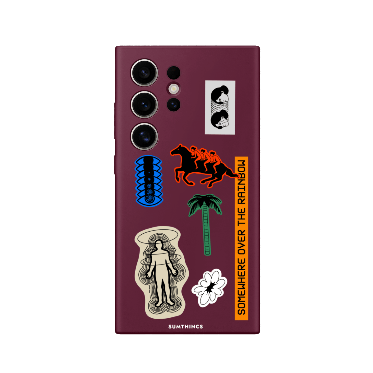 Samsung S22 Ultra Somewhere Premium Telefon Kılıfı Bordo - SUMTHINCS