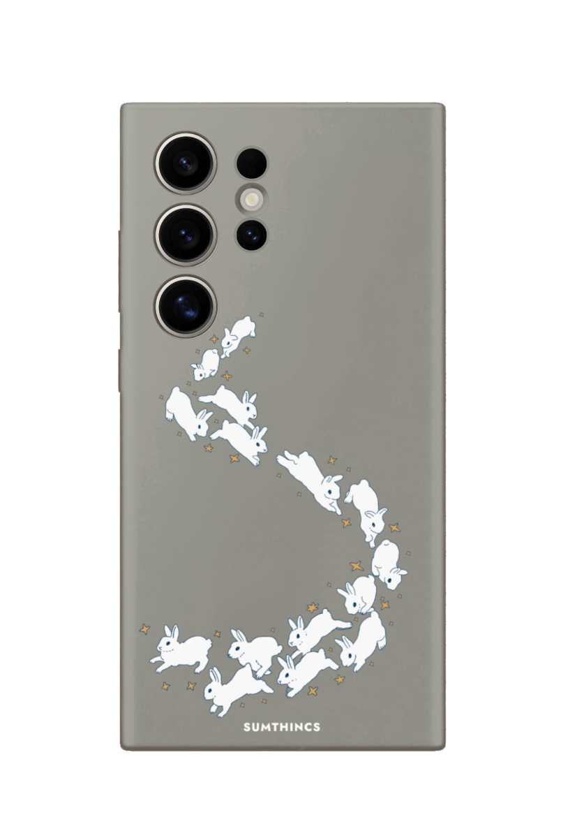 Samsung S22 Ultra Starry Bunnies Premium Telefon Kılıfı Gri - SUMTHINCS