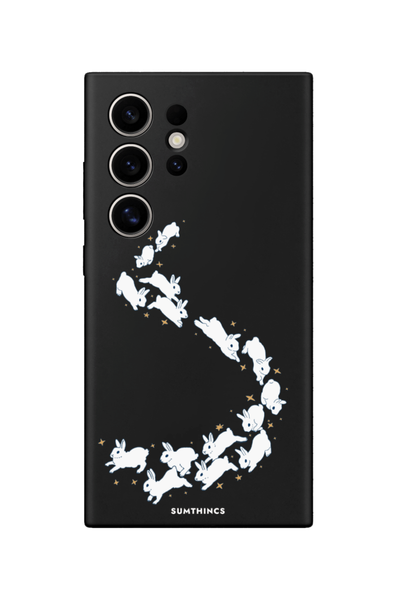 Samsung S22 Ultra Starry Bunnies Premium Telefon Kılıfı Siyah - SUMTHINCS