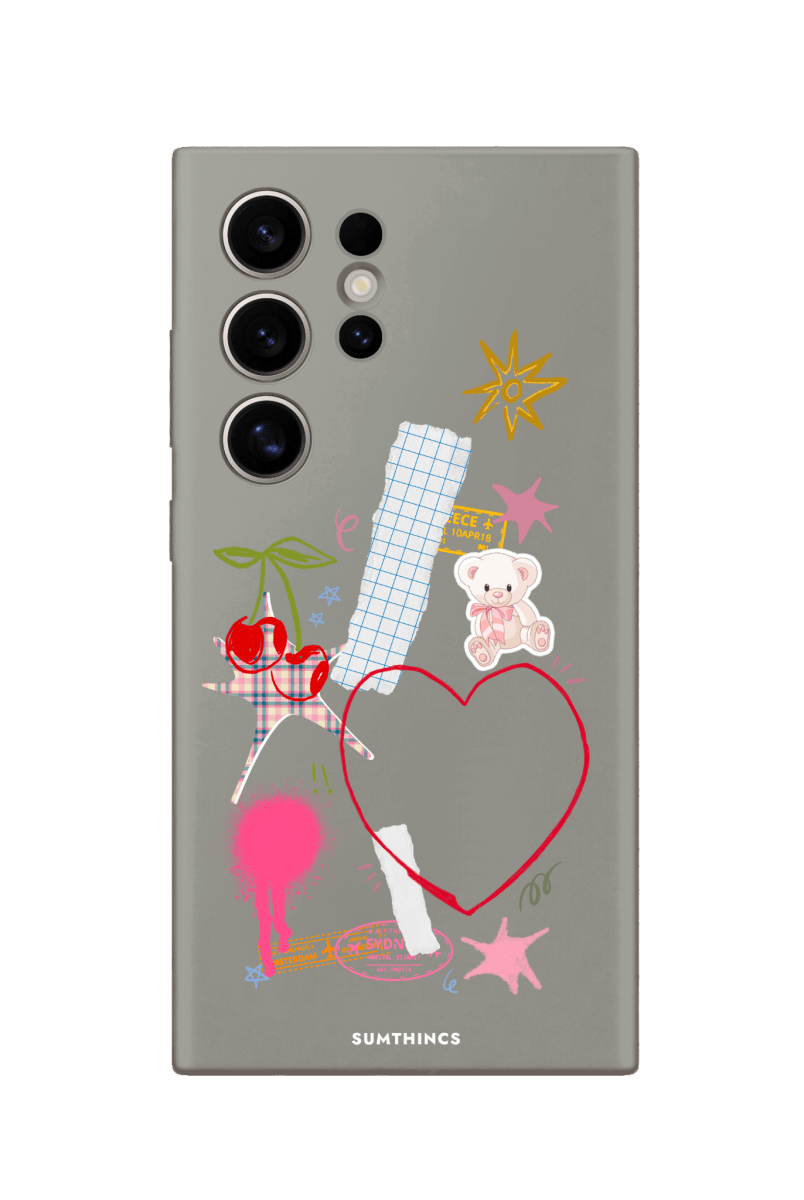 Samsung S22 Ultra Sweet Chaos Premium Telefon Kılıfı Gri - SUMTHINCS