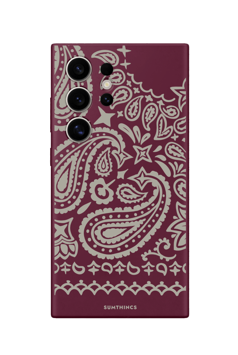 Samsung S22 Ultra Urban Bandana Premium Telefon Kılıfı Bordo - SUMTHINCS