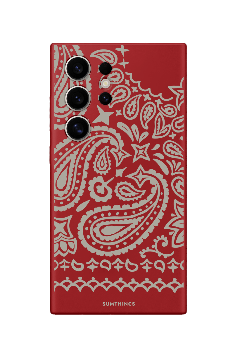 Samsung S22 Ultra Urban Bandana Premium Telefon Kılıfı Kırmızı - SUMTHINCS