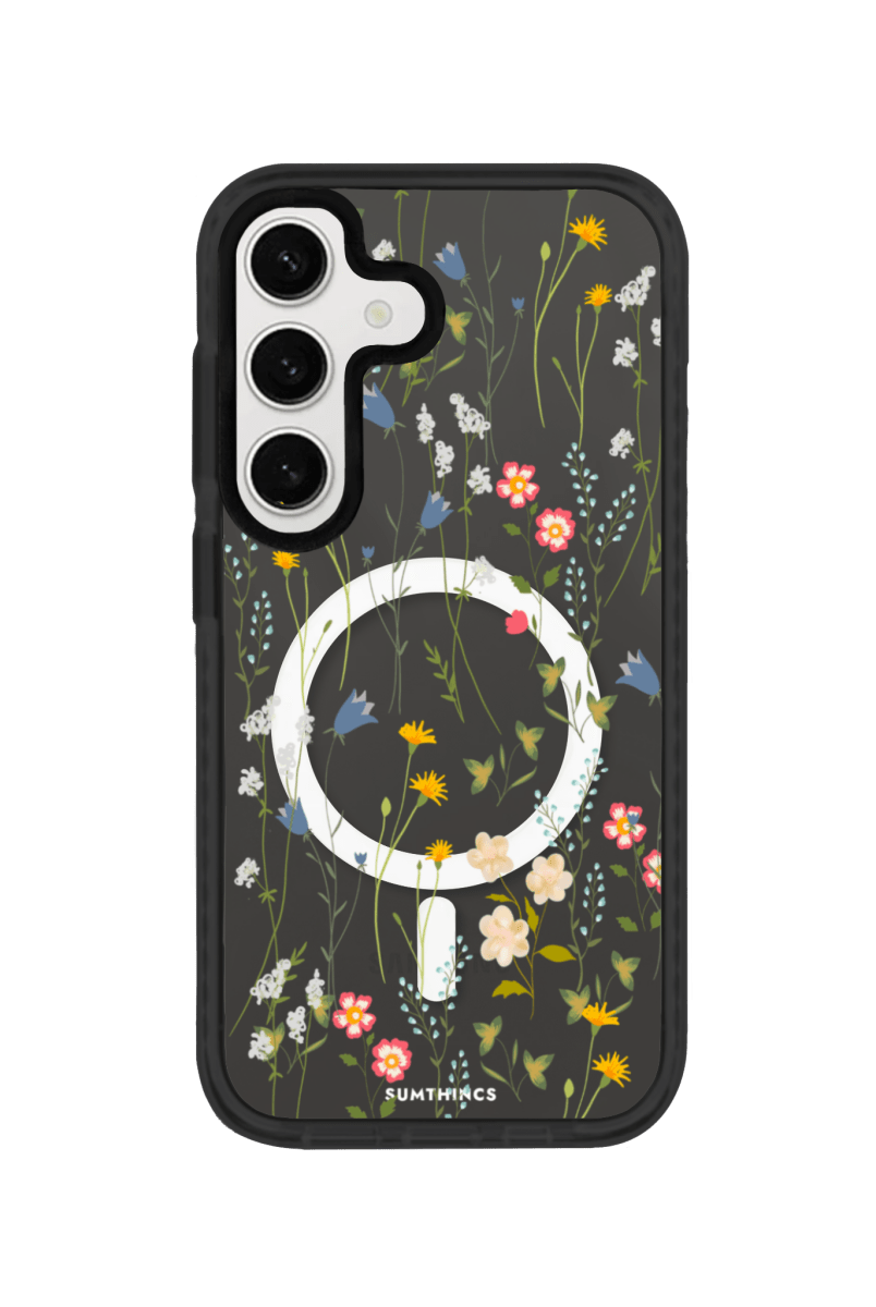 Samsung S23 Eternal Garden Magsafe Procase Şeffaf Telefon Kılıfı Antrasit - SUMTHINCS