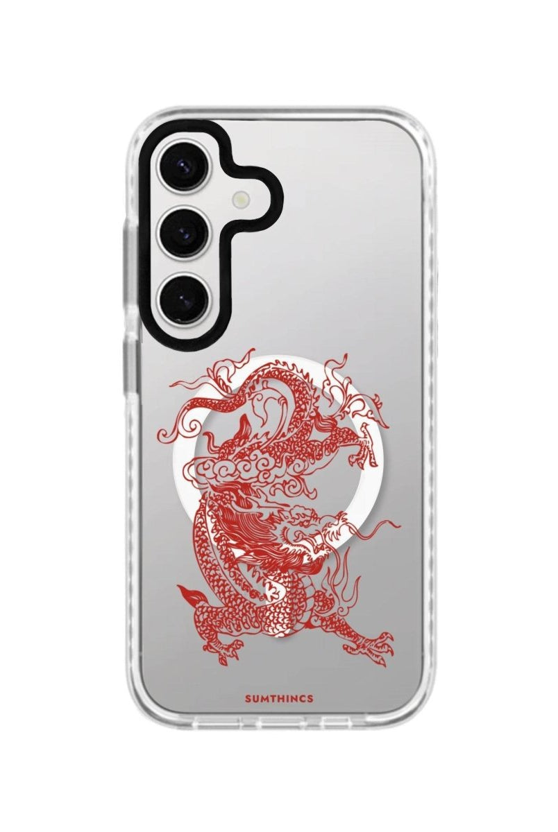 Samsung S23 FE Dragon Magsafe Procase Şeffaf Telefon Kılıfı Beyaz Şeffaf - SUMTHINCS