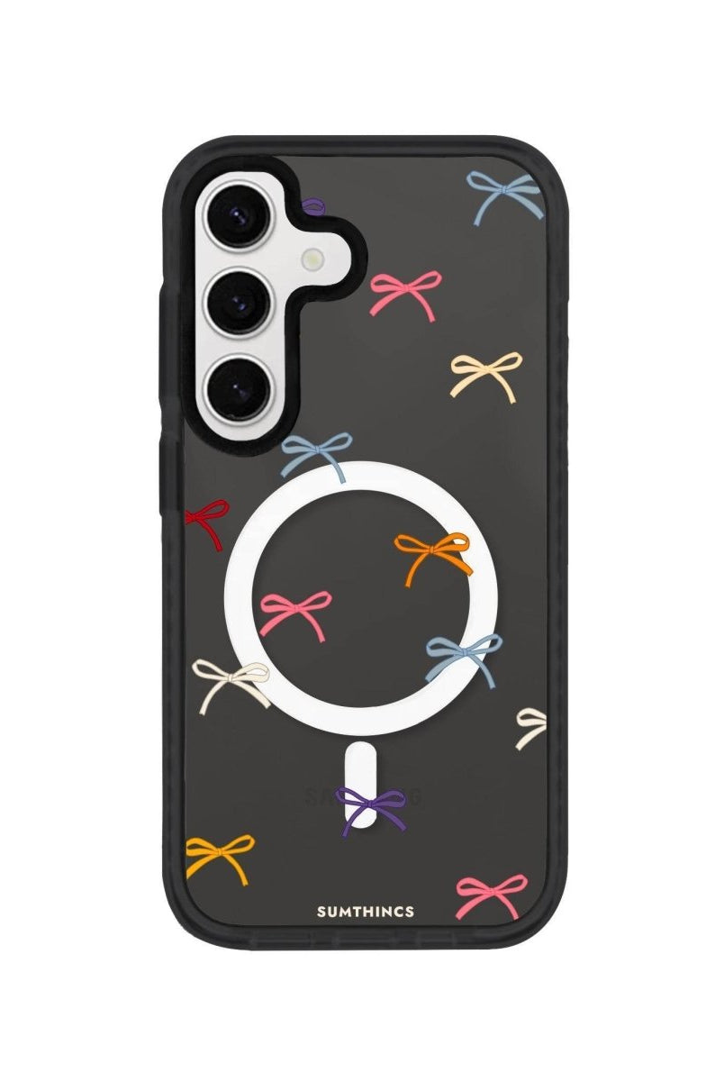 Samsung S23 FE Little Bows Magsafe Procase Şeffaf Telefon Kılıfı Antrasit - SUMTHINCS