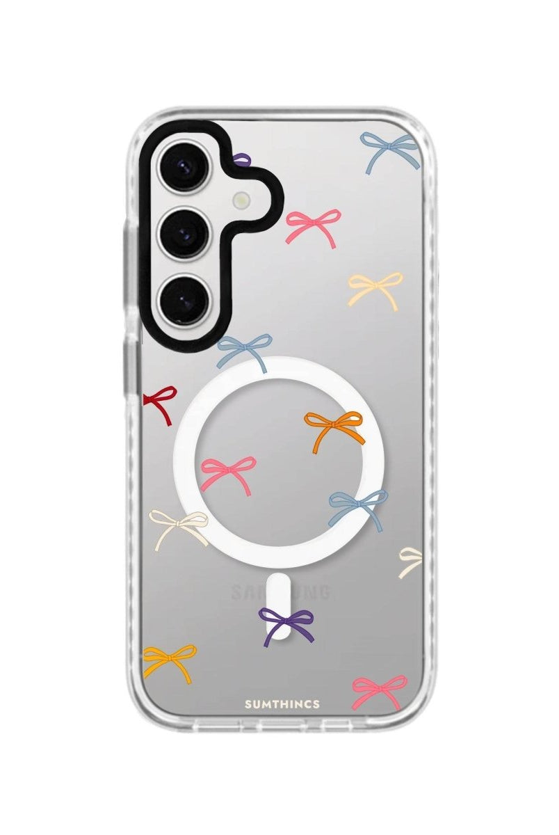 Samsung S23 FE Little Bows Magsafe Procase Şeffaf Telefon Kılıfı Beyaz Şeffaf - SUMTHINCS