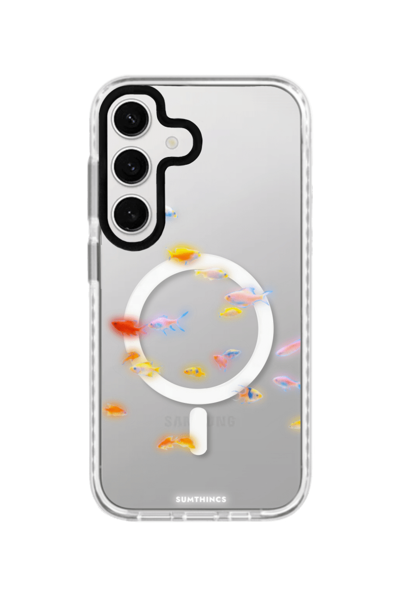Samsung S23 FE Neon Fish Magsafe Procase Şeffaf Telefon Kılıfı Beyaz Şeffaf - SUMTHINCS