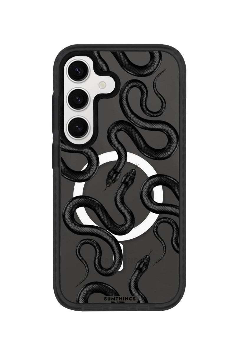 Samsung S23 FE Snakes Magsafe Procase Şeffaf Telefon Kılıfı Antrasit - SUMTHINCS