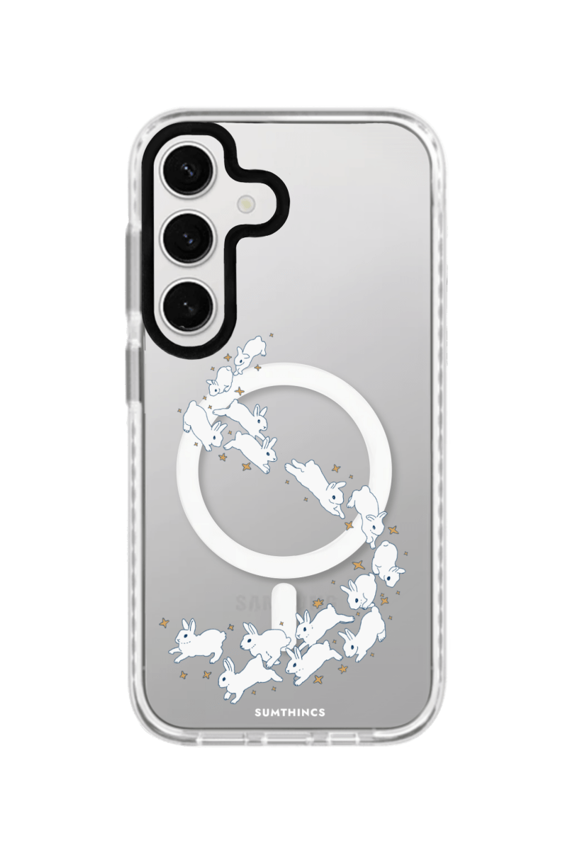 Samsung S23 FE Starry Bunnies Magsafe Procase Şeffaf Telefon Kılıfı Beyaz Şeffaf - SUMTHINCS