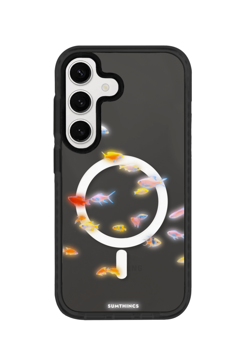 Samsung S23 Neon Fish Magsafe Procase Şeffaf Telefon Kılıfı Antrasit - SUMTHINCS