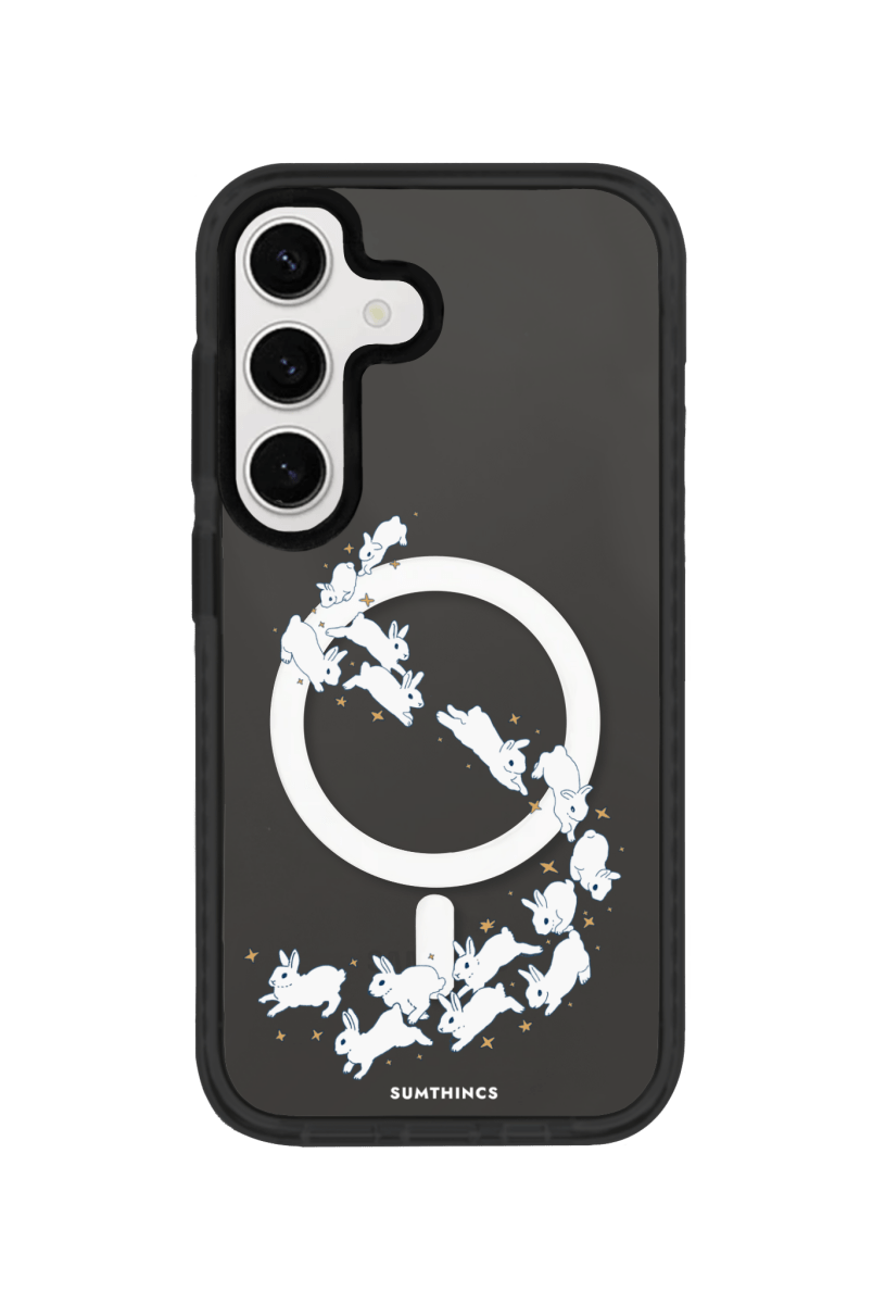 Samsung S23 Starry Bunnies Magsafe Procase Şeffaf Telefon Kılıfı Antrasit - SUMTHINCS