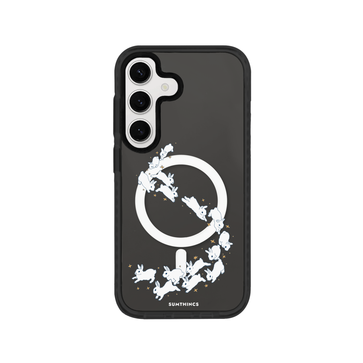 Samsung S23 Starry Bunnies Magsafe Procase Şeffaf Telefon Kılıfı Antrasit - SUMTHINCS