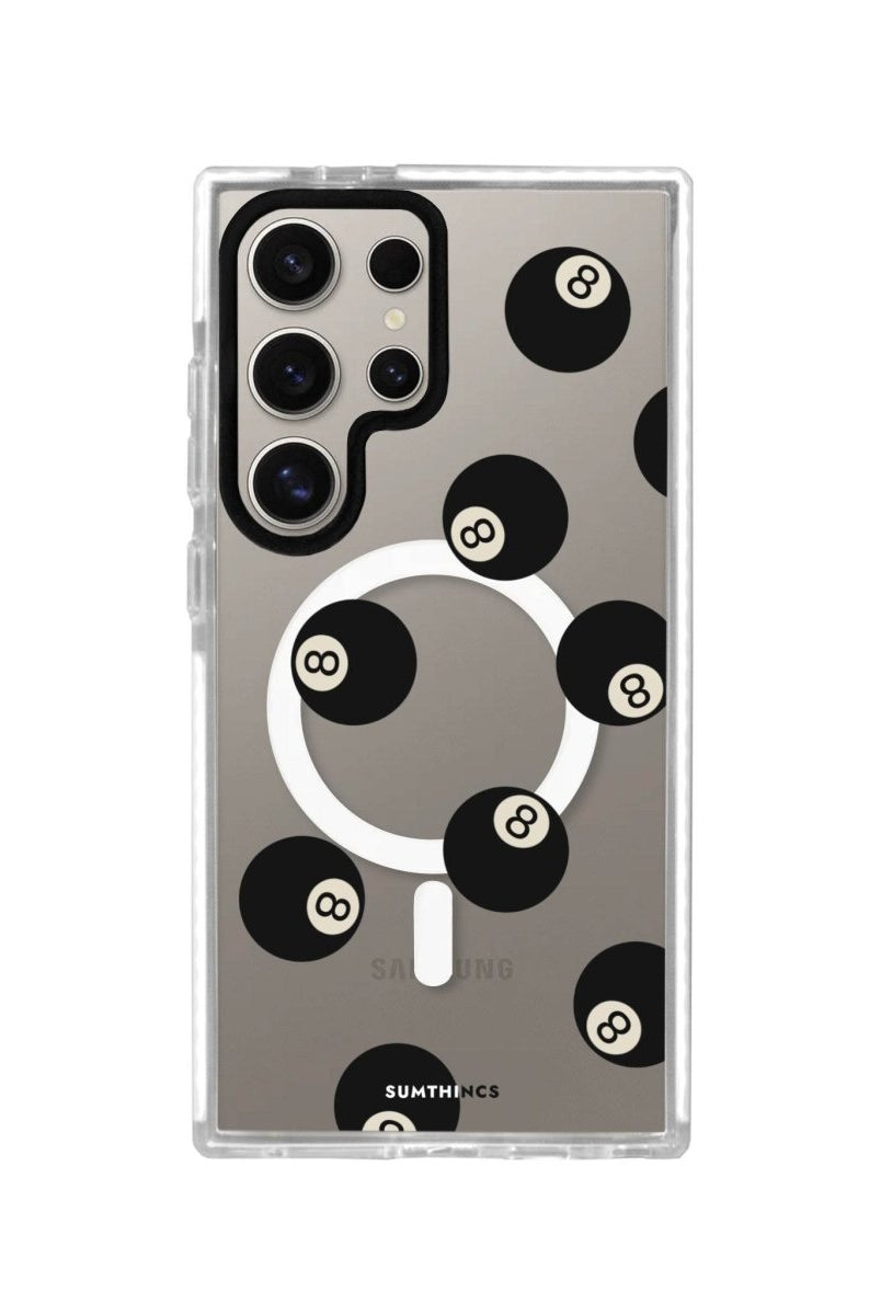 Samsung S23 Ultra 8Ball Magsafe Procase Şeffaf Telefon Kılıfı Beyaz Şeffaf - SUMTHINCS