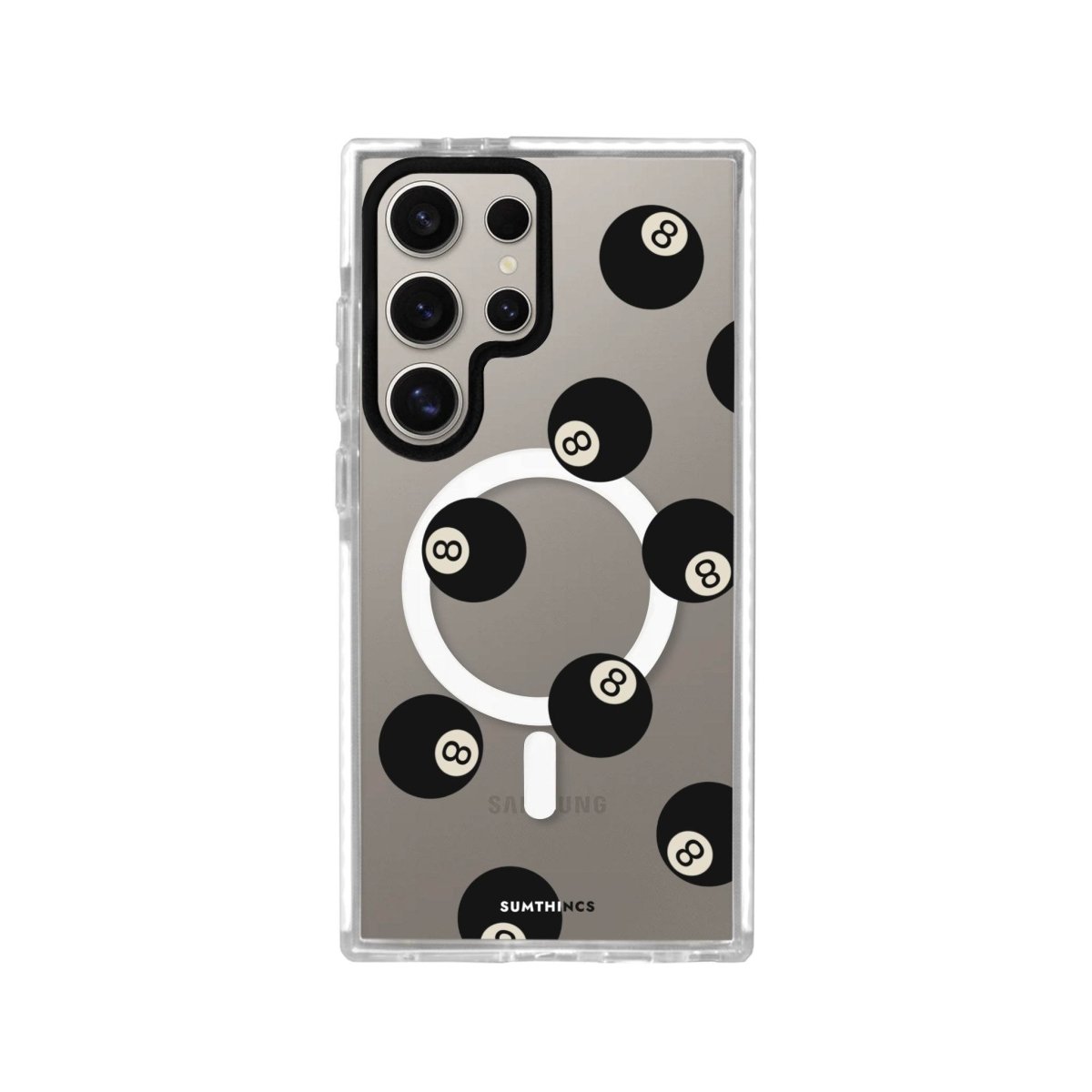 Samsung S23 Ultra 8Ball Magsafe Procase Şeffaf Telefon Kılıfı Beyaz Şeffaf - SUMTHINCS