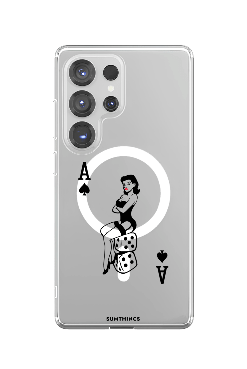 Samsung S23 Ultra Ace Queen Clear Magsafe Şeffaf Telefon Kılıfı - SUMTHINCS