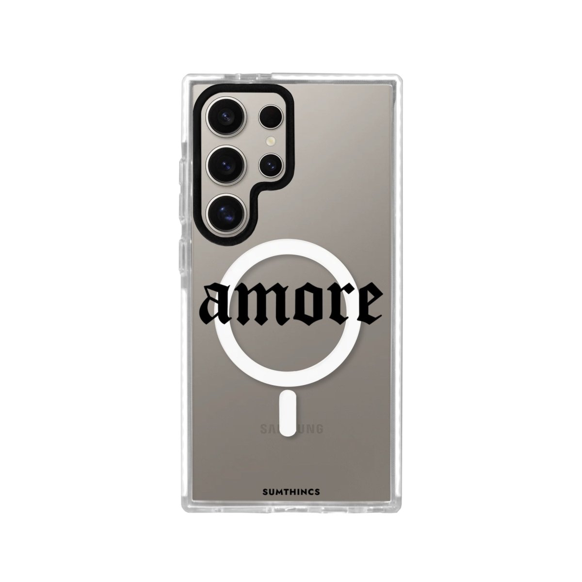 Samsung S23 Ultra Amore Magsafe Procase Şeffaf Telefon Kılıfı Beyaz Şeffaf - SUMTHINCS