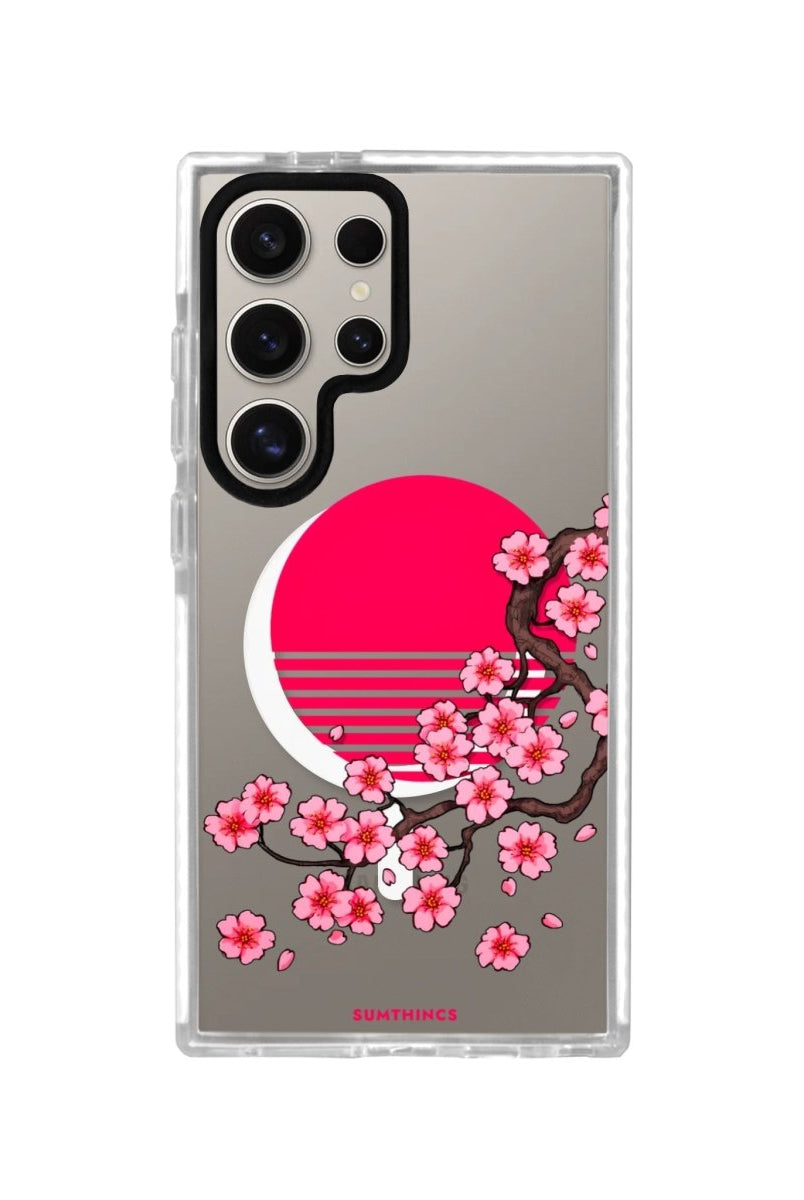 Samsung S23 Ultra Cherry Blossom Dawn Magsafe Procase Şeffaf Telefon Kılıfı - SUMTHINCS
