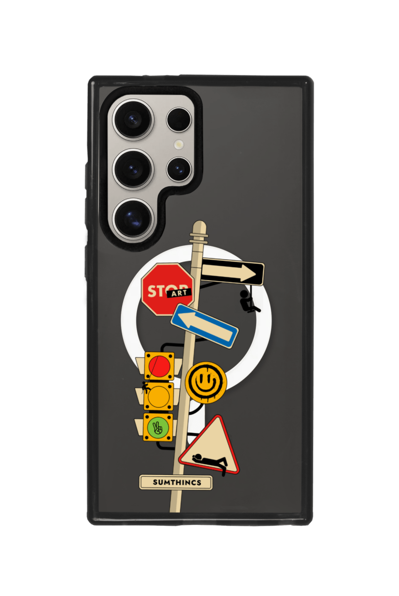 Samsung S23 Ultra Crossroad Magsafe Procase Şeffaf Telefon Kılıfı Antrasit - SUMTHINCS