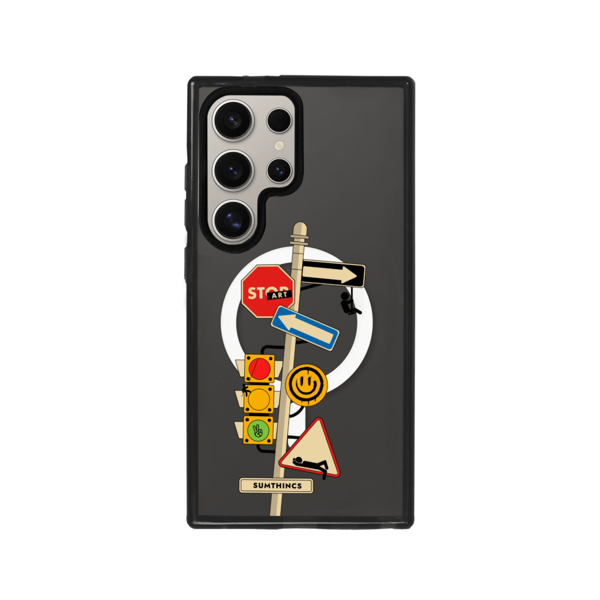 Samsung S23 Ultra Crossroad Magsafe Procase Şeffaf Telefon Kılıfı Antrasit - SUMTHINCS