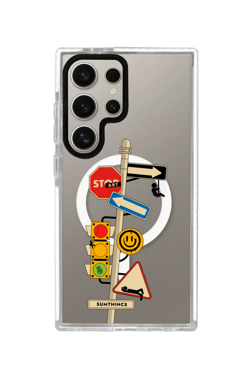 Samsung S23 Ultra Crossroad Magsafe Procase Şeffaf Telefon Kılıfı Beyaz Şeffaf - SUMTHINCS