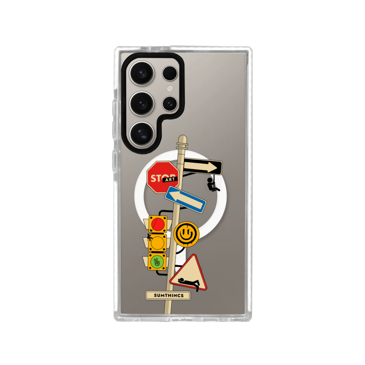 Samsung S23 Ultra Crossroad Magsafe Procase Şeffaf Telefon Kılıfı Beyaz Şeffaf - SUMTHINCS