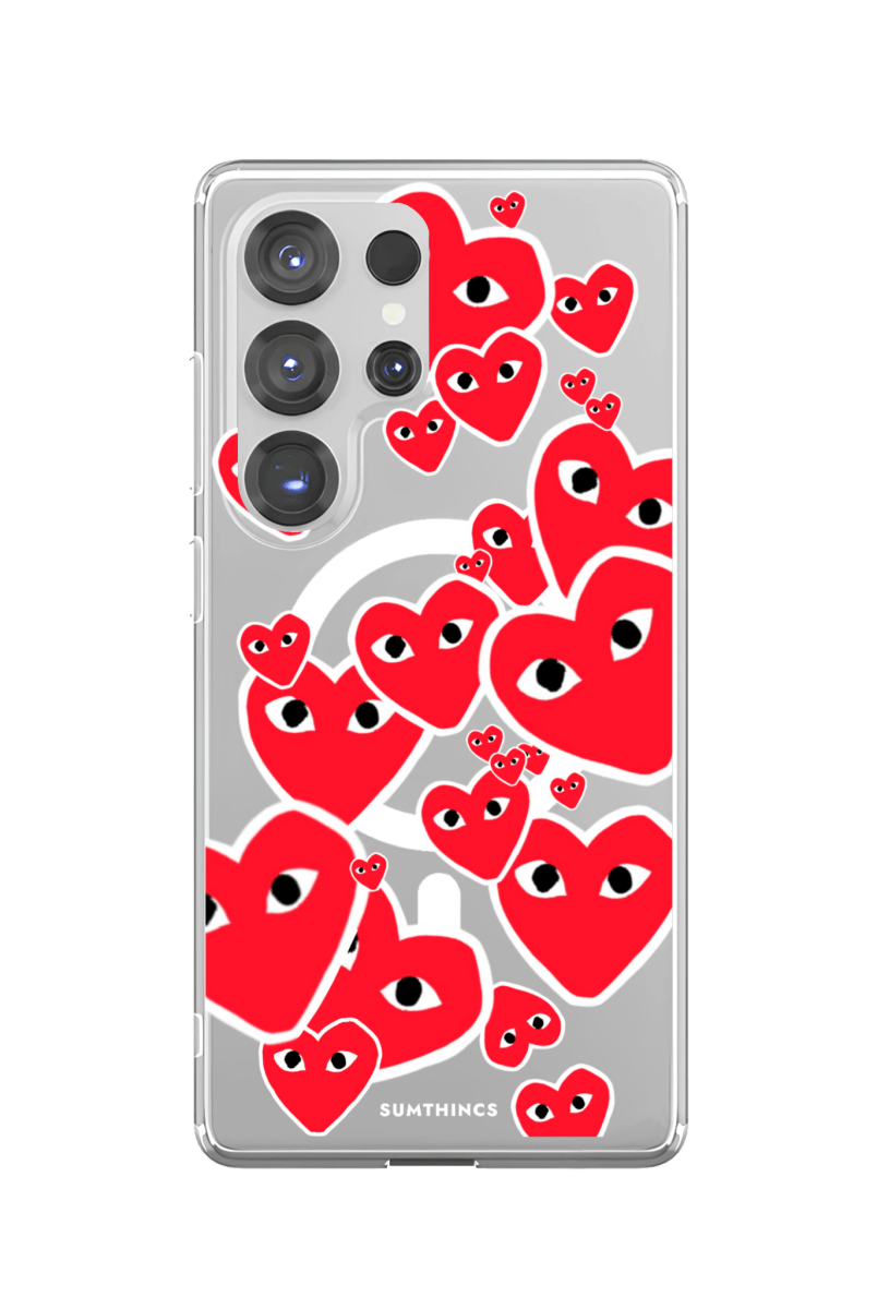 Samsung S23 Ultra Hearts Clear Magsafe Şeffaf Telefon Kılıfı - SUMTHINCS