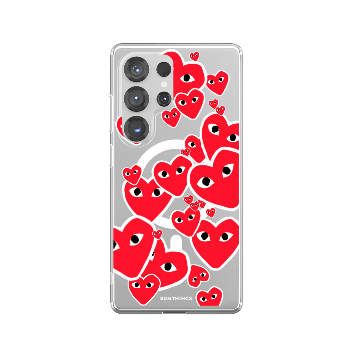 Samsung S23 Ultra Hearts Clear Magsafe Şeffaf Telefon Kılıfı - SUMTHINCS