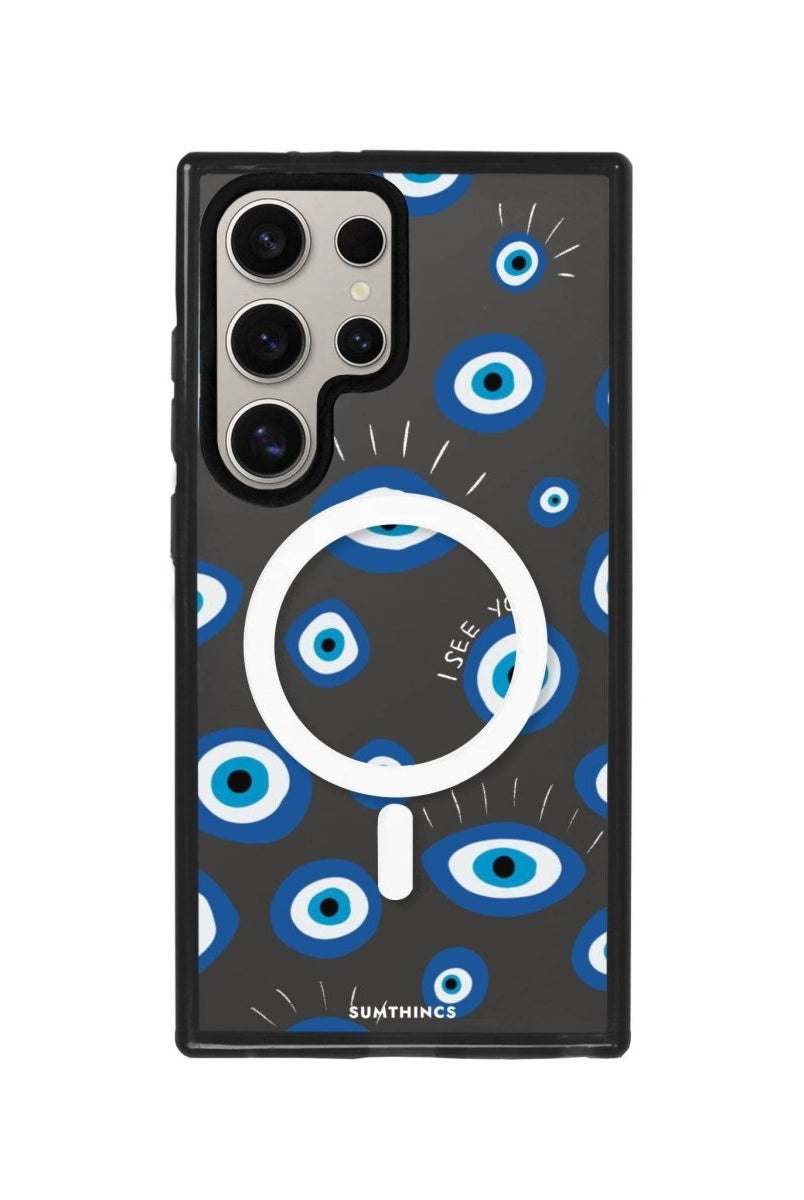 Samsung S23 Ultra I See You Magsafe Procase Şeffaf Telefon Kılıfı Antrasit - SUMTHINCS