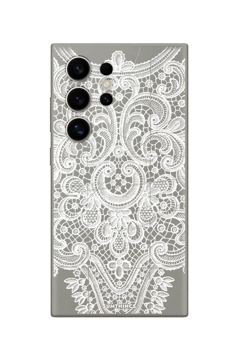 Samsung S23 Ultra Lacework Premium Telefon Kılıfı Gri - SUMTHINCS