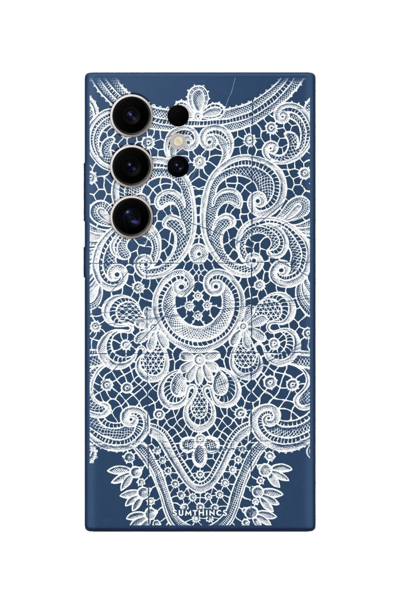 Samsung S23 Ultra Lacework Premium Telefon Kılıfı Pasifik Mavi - SUMTHINCS