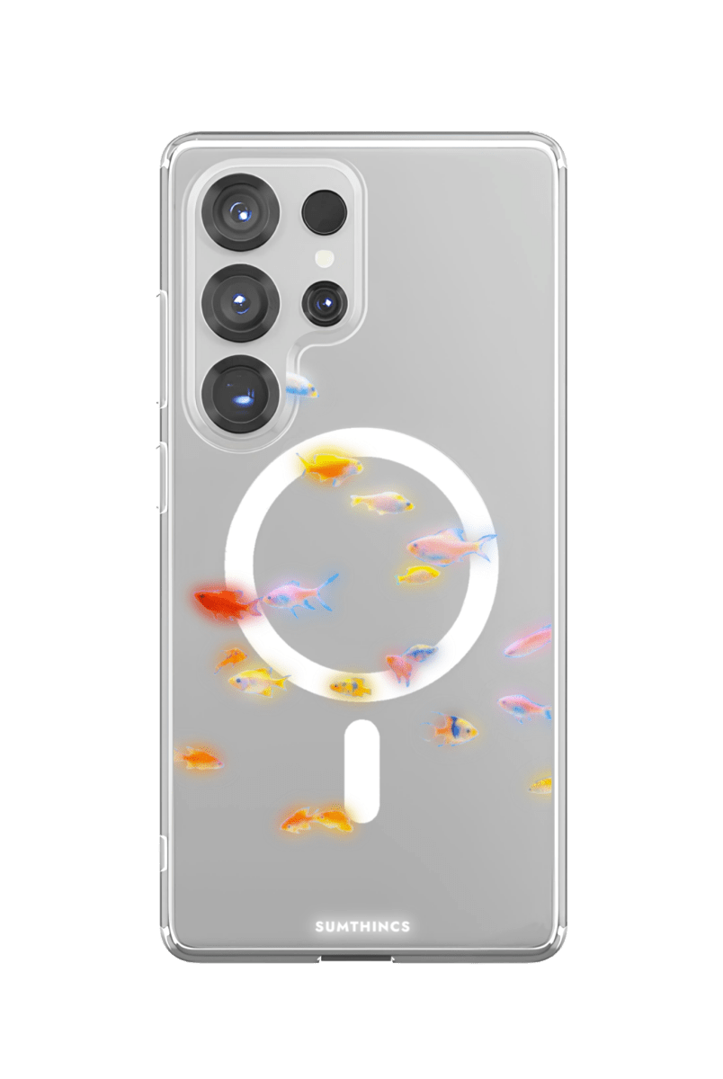 Samsung S23 Ultra Neon Fish Clear Magsafe Şeffaf Telefon Kılıfı - SUMTHINCS