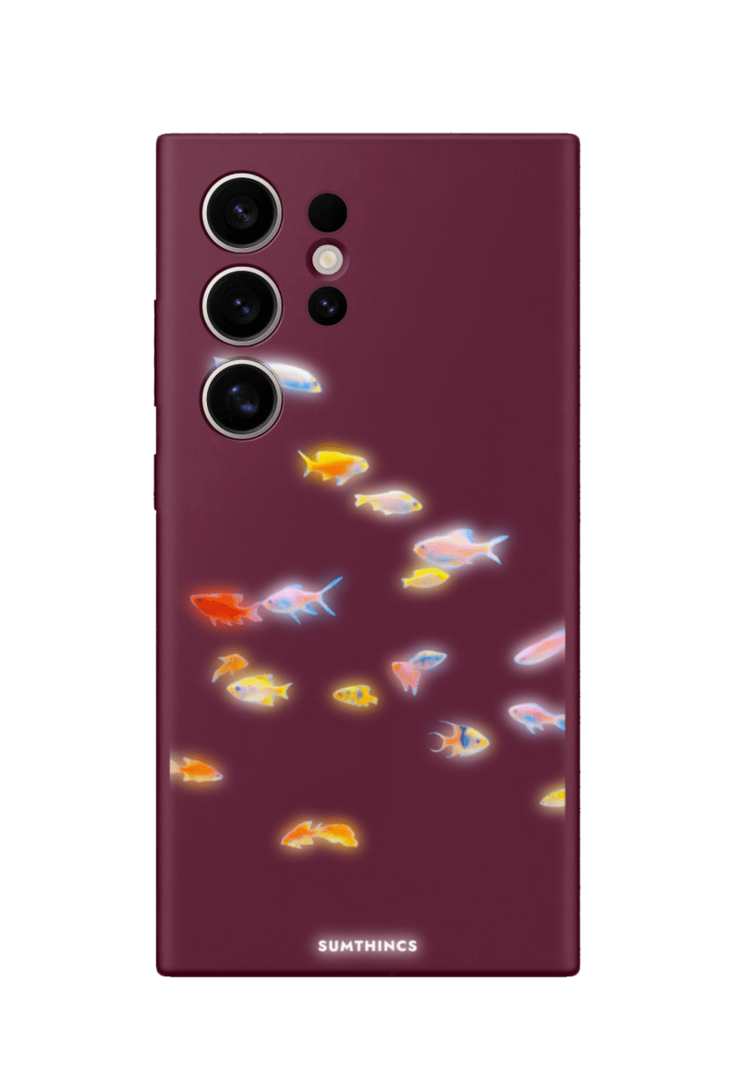 Samsung S23 Ultra Neon Fish Premium Telefon Kılıfı Bordo - SUMTHINCS