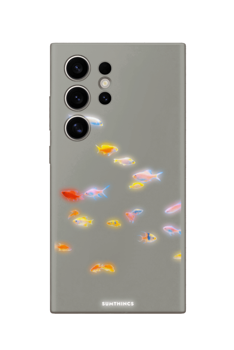 Samsung S23 Ultra Neon Fish Premium Telefon Kılıfı Gri - SUMTHINCS
