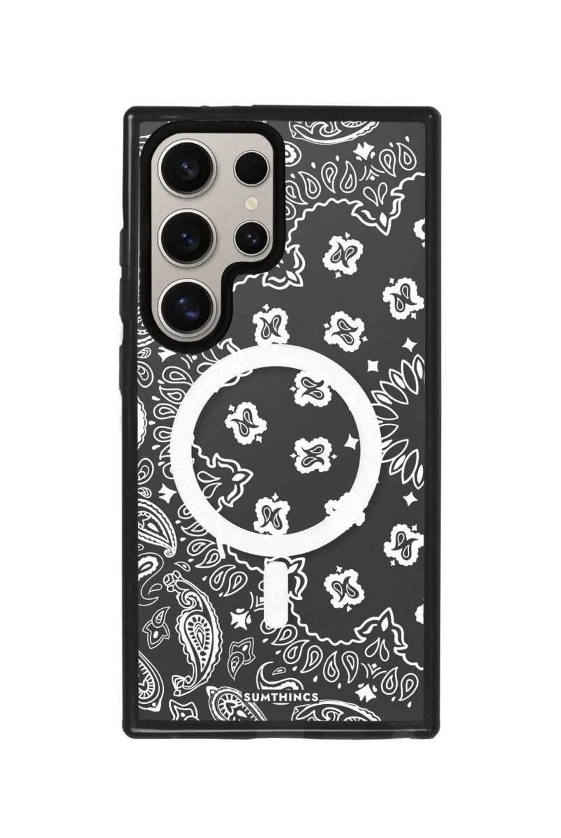Samsung S23 Ultra Paisley Magsafe Procase Şeffaf Telefon Kılıfı Antrasit - SUMTHINCS