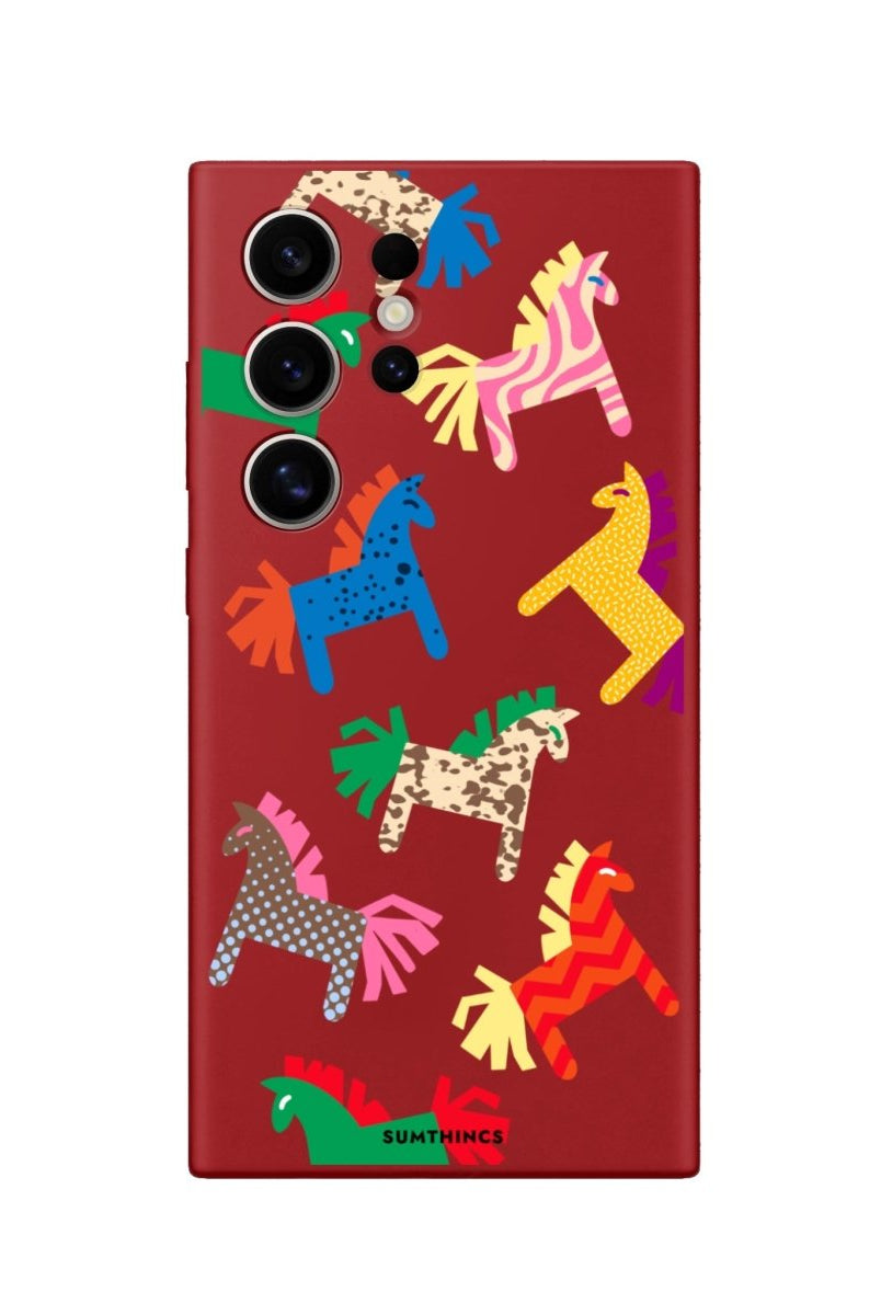 Samsung S23 Ultra Ponies Premium Telefon Kılıfı Kırmızı - SUMTHINCS