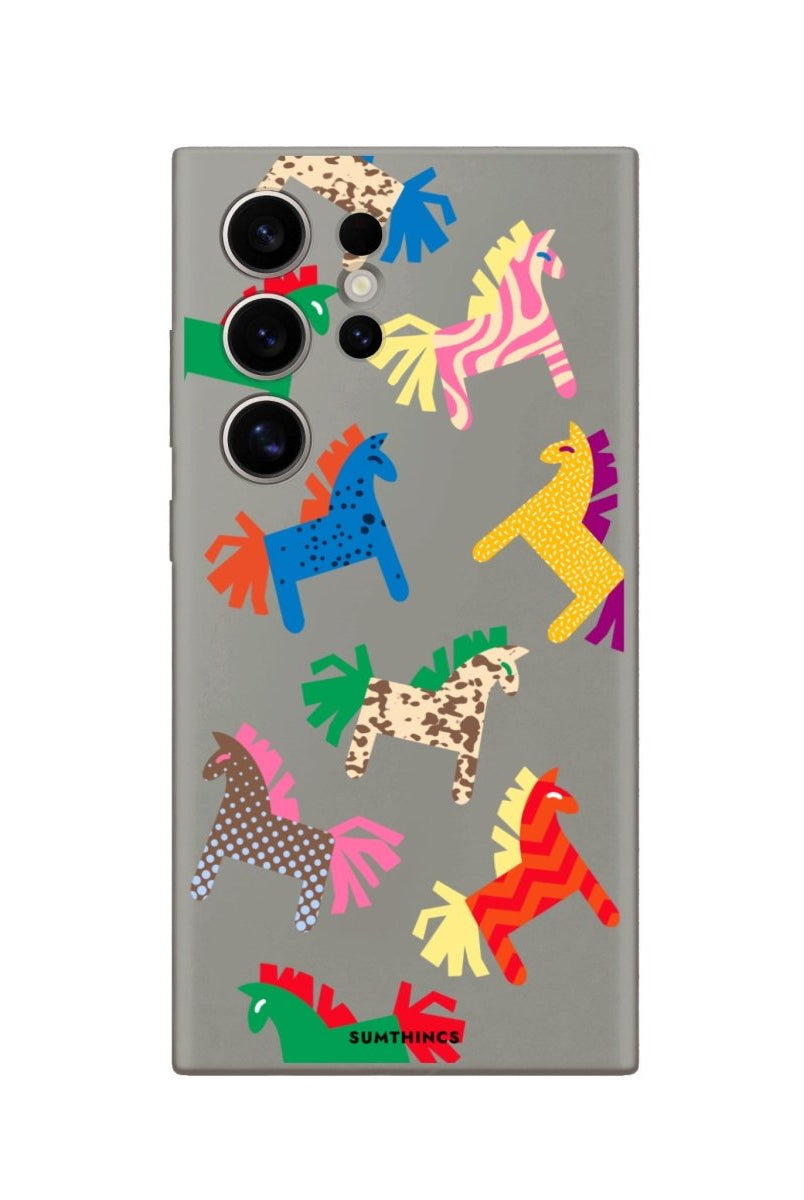 Samsung S23 Ultra Ponies Premium Telefon Kılıfı Gri - SUMTHINCS