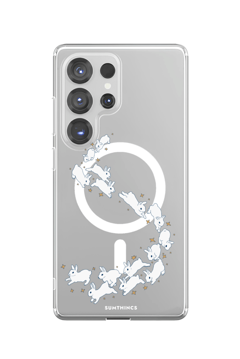 Samsung S23 Ultra Starry Bunnies Clear Magsafe Şeffaf Telefon Kılıfı - SUMTHINCS