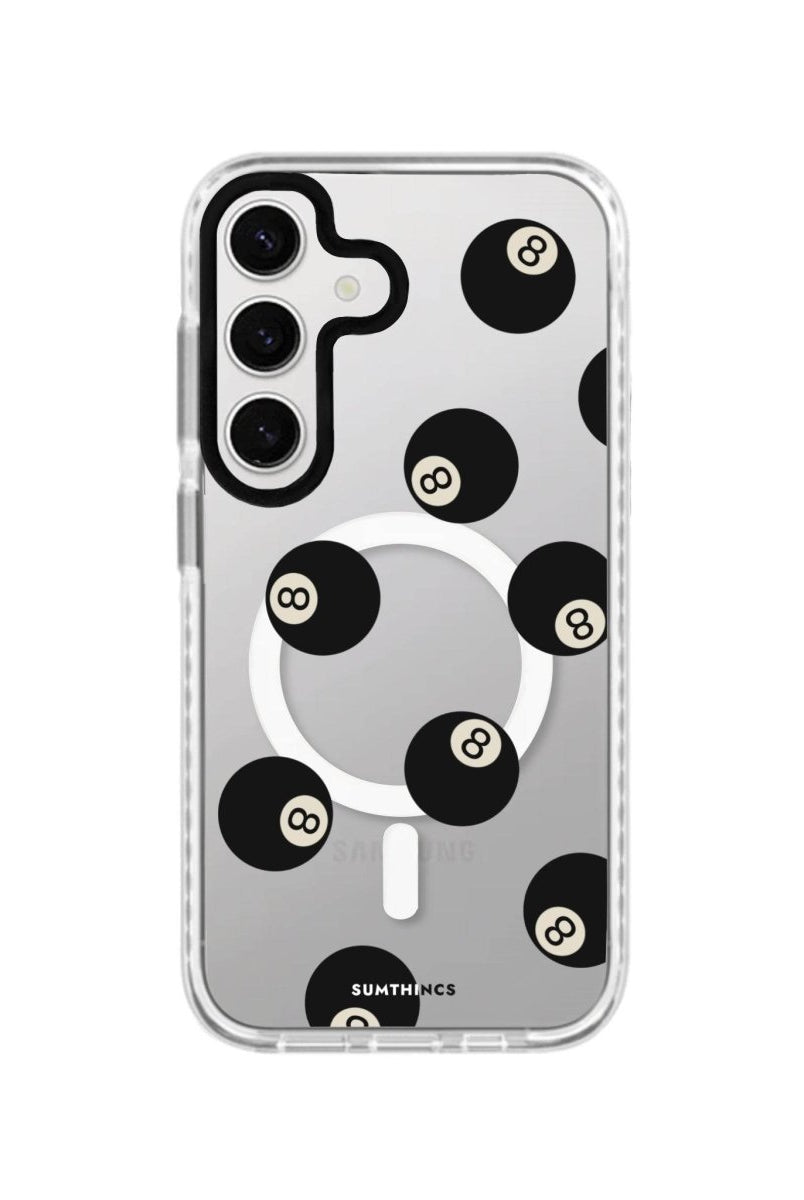 Samsung S24 8Ball Magsafe Procase Şeffaf Telefon Kılıfı Beyaz Şeffaf - SUMTHINCS