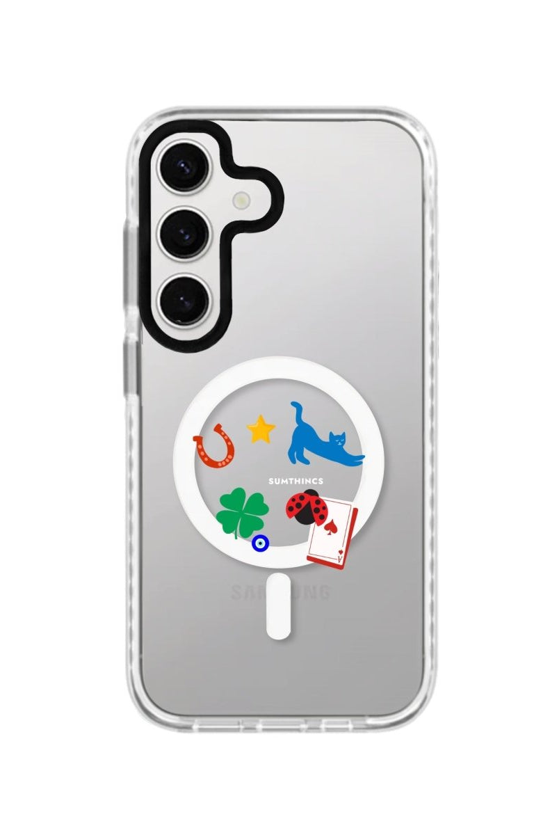 Samsung S24 Fortune Magsafe Procase Telefon Kılıfı Beyaz Şeffaf - SUMTHINCS