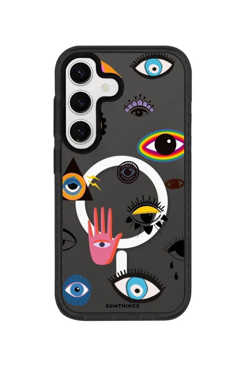 Samsung S24 Plus Eye Stickers Magsafe Procase Şeffaf Telefon Kılıfı - SUMTHINCS