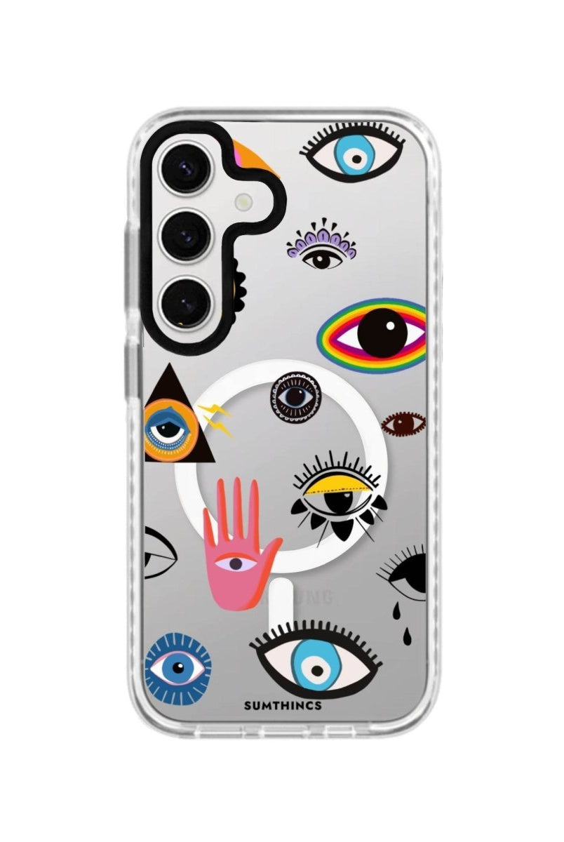 Samsung S24 Plus Eye Stickers Magsafe Procase Şeffaf Telefon Kılıfı - SUMTHINCS