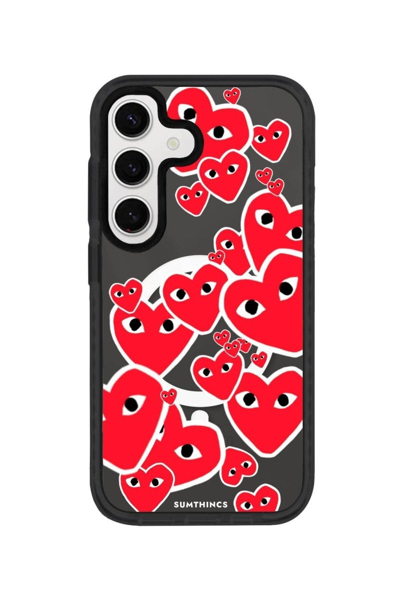 Samsung S24 Plus Hearts Magsafe Procase Şeffaf Telefon Kılıfı Antrasit - SUMTHINCS